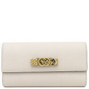 Gucci Interlocking GG Python Wallet White Leather